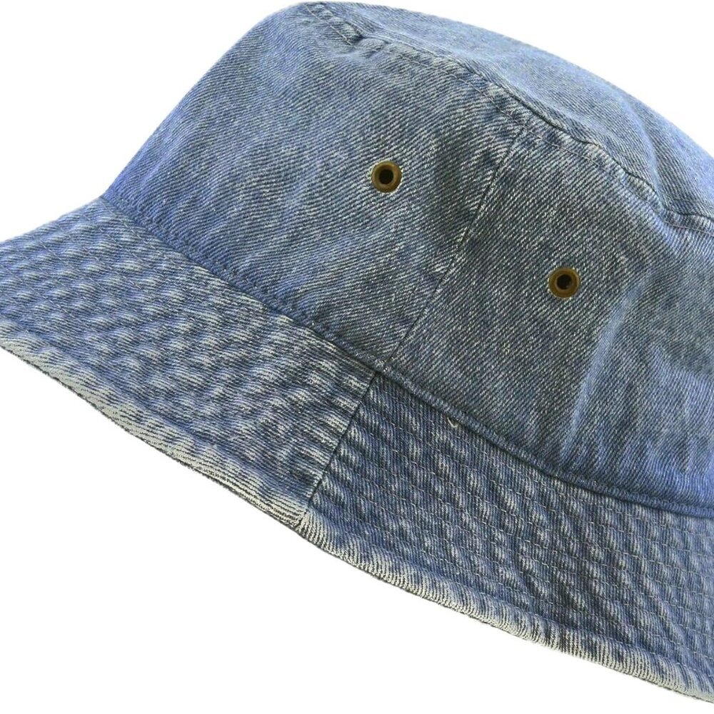 Bucket Hat - Unisex 100% Cotton & Denim UPF 50 Packable Summer Travel Beach Sun